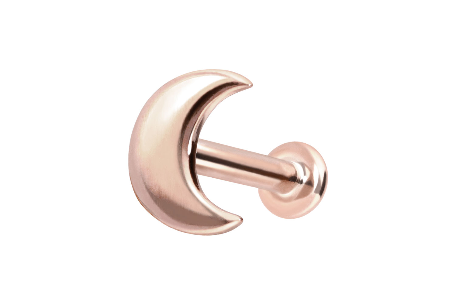 14 Karat Gold Labret Piercing mit Innengewinde MOND